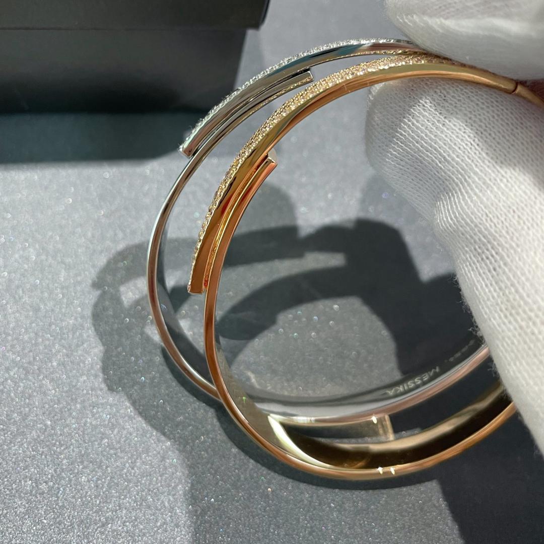 [Vera Jewelry]Move Noa Rose Gold Pavé Diamond Bangle Bracelet