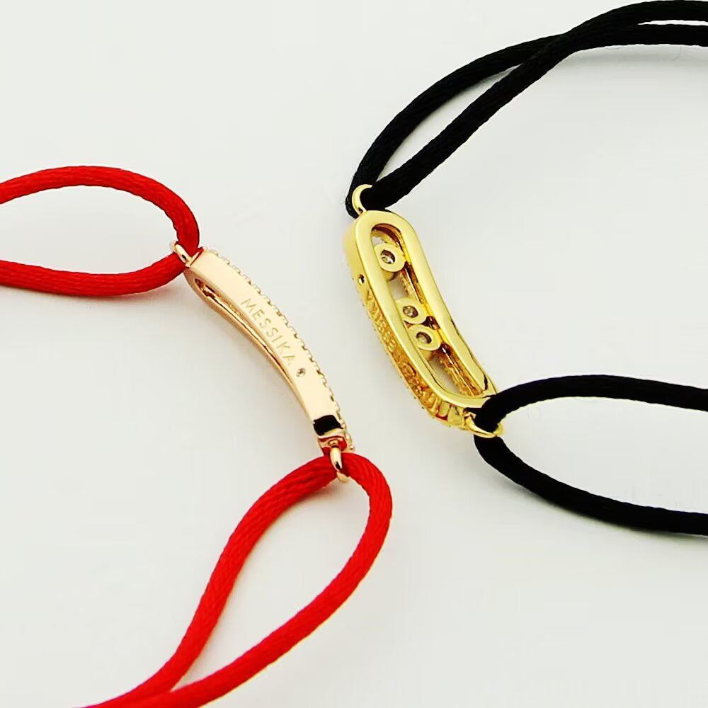 [Vera Jewelry]Messika Care(s) pink cord pavé bracelet