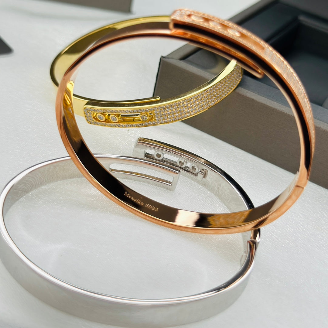 [Vera Jewelry]Move Noa Rose Gold Pavé Diamond Bangle Bracelet