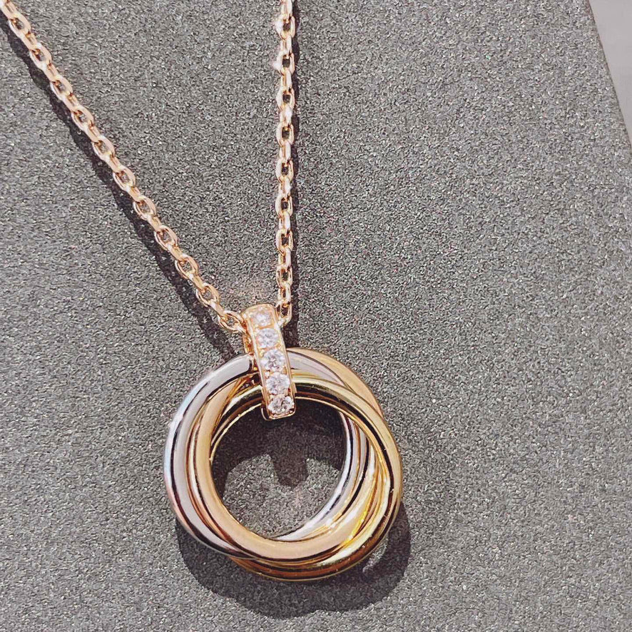 [Vera  Jewelry]TRINITY NECKLACE GOLD  DIAMONDS