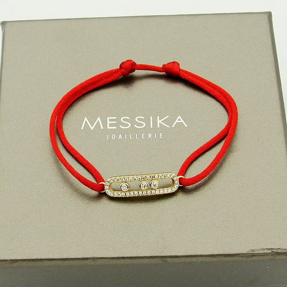 [Vera Jewelry]Messika Care(s) pink cord pavé bracelet