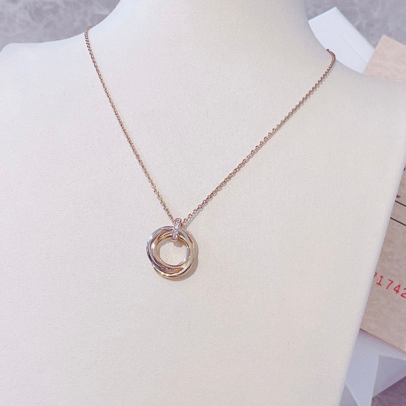 [Vera  Jewelry]TRINITY NECKLACE GOLD  DIAMONDS