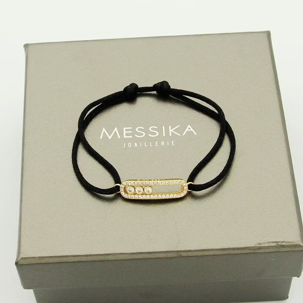 [Vera Jewelry]Messika Care(s) pink cord pavé bracelet