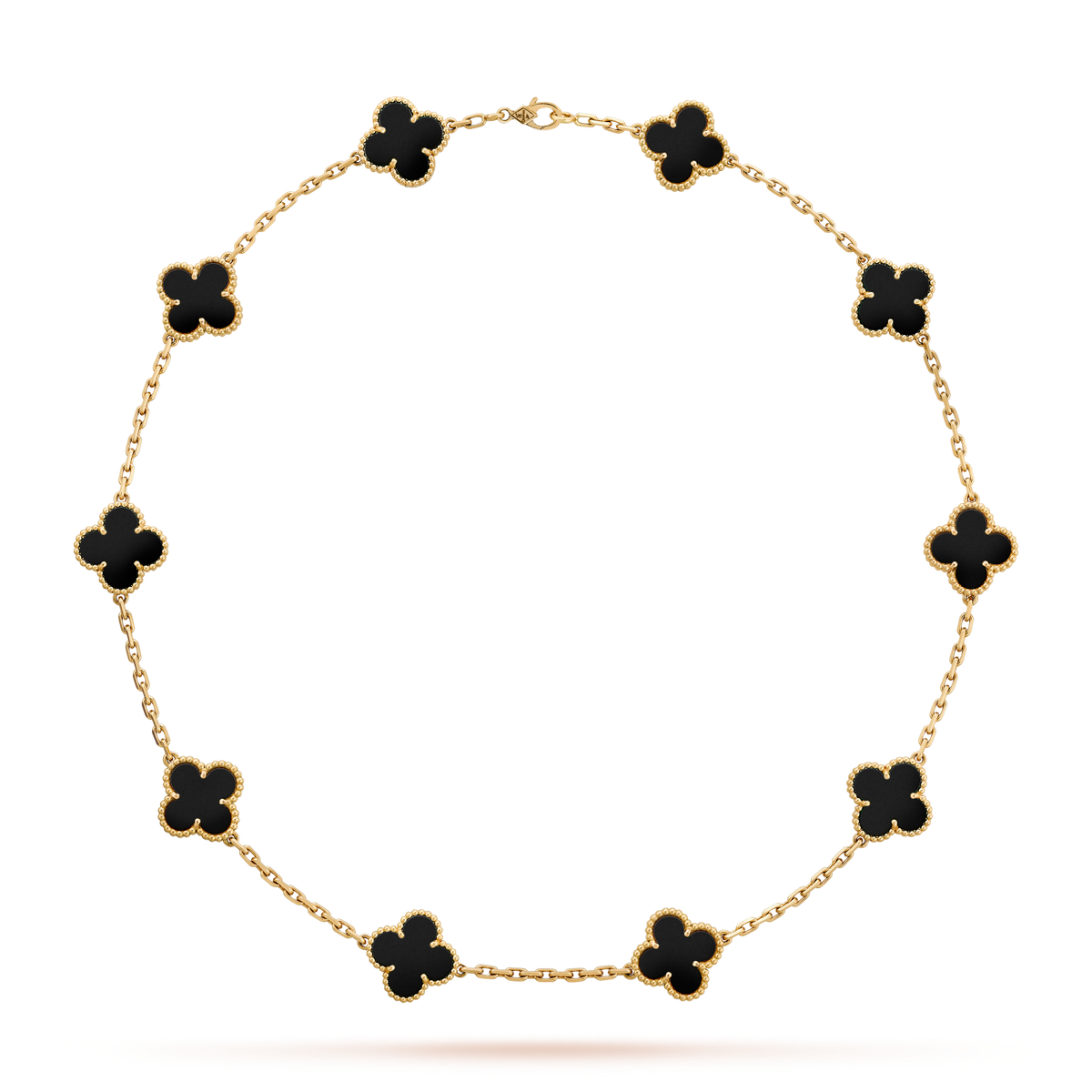 [Vera Jewelry]CLOVER 10 MOTIFS ONYX NECKLACE