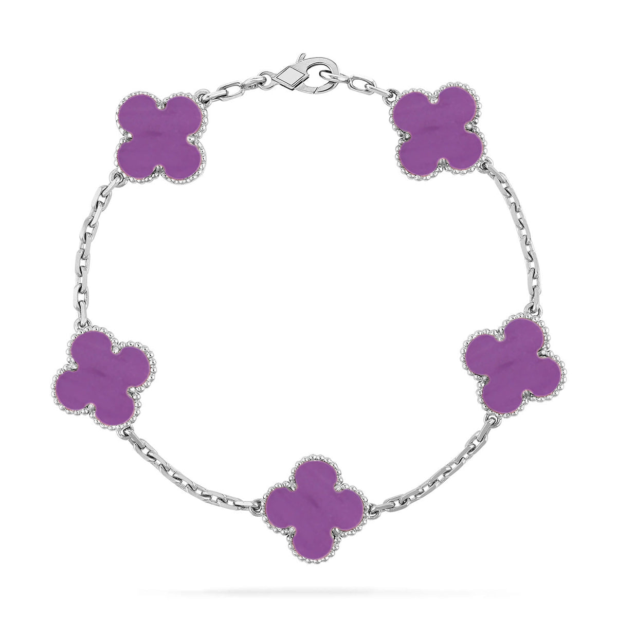 [Vera  Jewelry]LUCKY CLOVER 5-MOTIF BRACELET - VIOLET COLLECTION