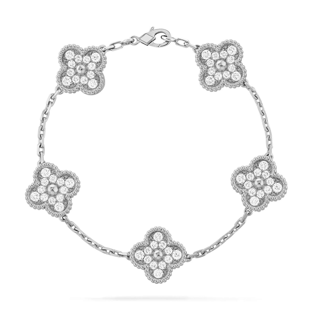 [Vera Jewelry] CLOVER 5 MOTIF FULL DIAMOND BRACELET COLLECTION