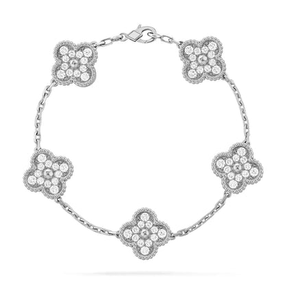 [Vera Jewelry] CLOVER 5 MOTIF FULL DIAMOND BRACELET COLLECTION