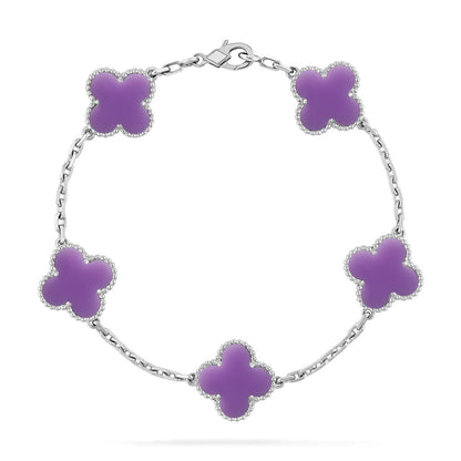 [Vera Jewelry] クローバー 5モチーフ ライトパープル ブレスレット コレクション