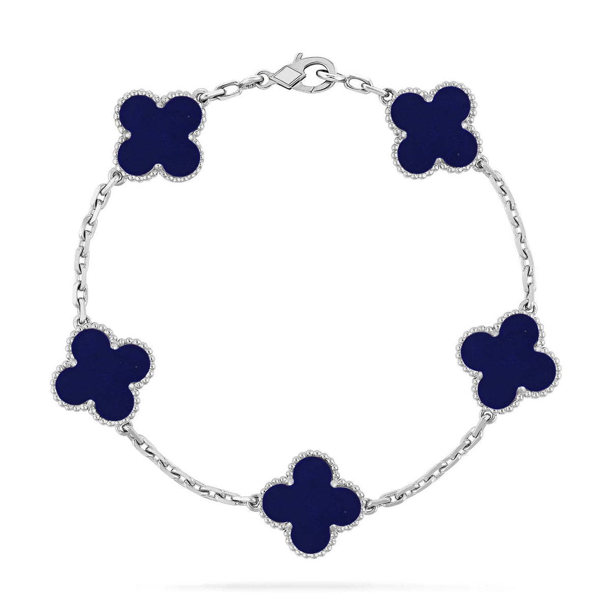 [Vera  Jewelry]LUCKY CLOVER 5-MOTIF BRACELET - LAPIS LAZULI COLLECTION