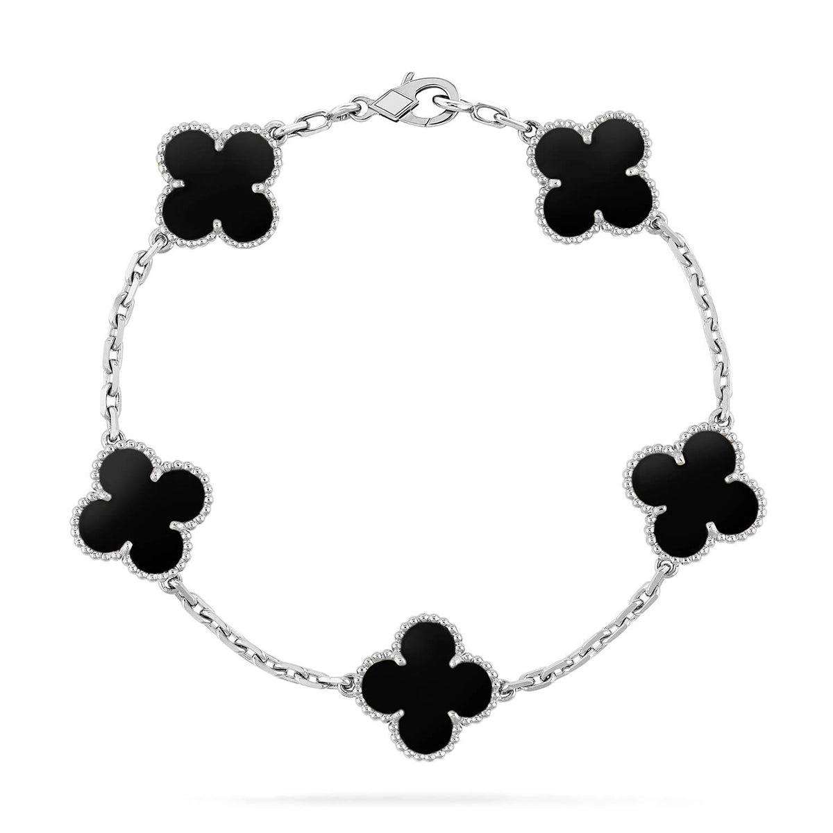 [Vera Jewelry] CLOVER 5 MOTIF ONYXS BRACELET COLLECTION