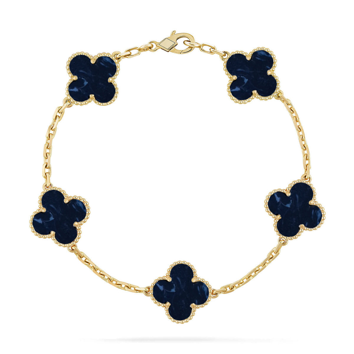 [Vera  Jewelry]LUCKY CLOVER 5-MOTIF BRACELET - PIETERSITE COLLECTION