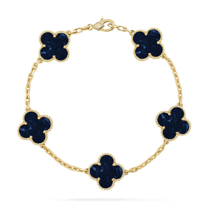 [Vera  Jewelry]LUCKY CLOVER 5-MOTIF BRACELET - PIETERSITE COLLECTION