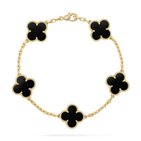 [Vera Jewelry] CLOVER 5 MOTIF ONYXS BRACELET COLLECTION