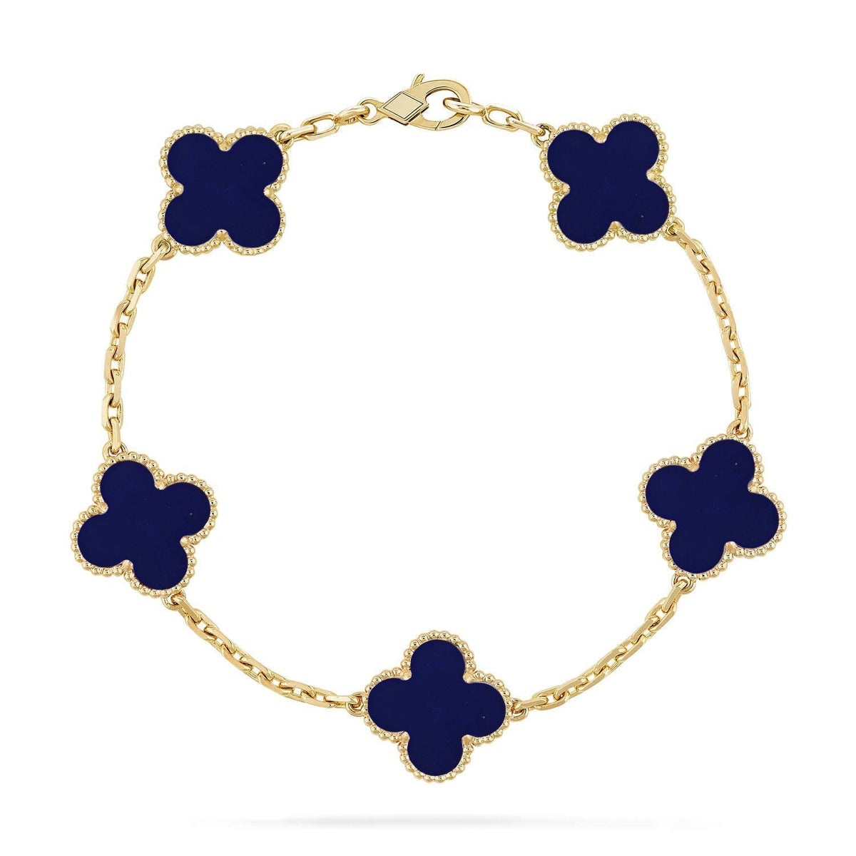 [Vera  Jewelry]LUCKY CLOVER 5-MOTIF BRACELET - LAPIS LAZULI COLLECTION