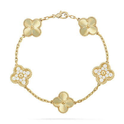 [Vera  Jewelry]LUCKY CLOVER 5-MOTIF BRACELET - LASER COLLECTION