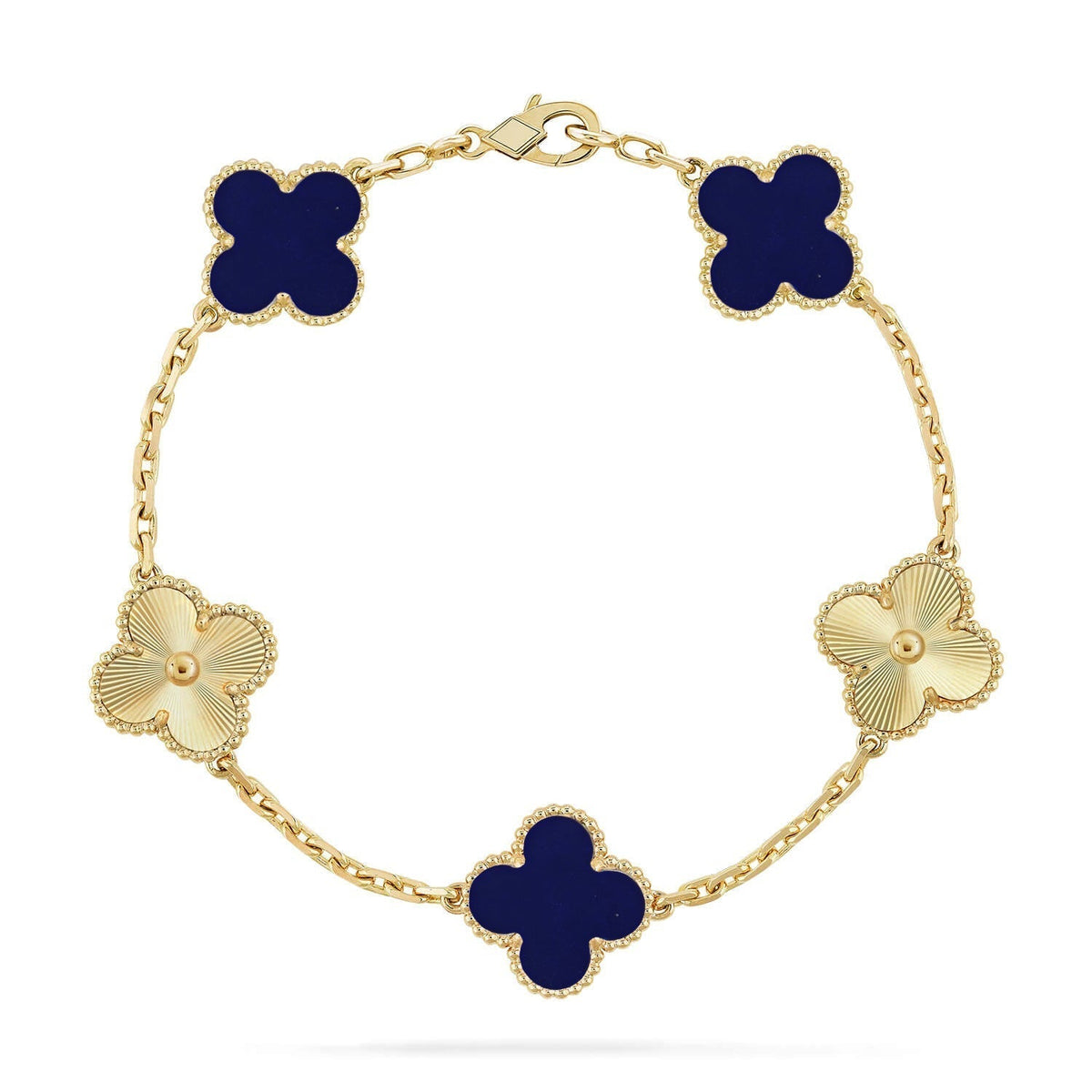 [Vera  Jewelry]LUCKY CLOVER 5-MOTIF BRACELET - LAPIS LAZULI COLLECTION