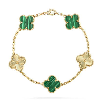 [Vera Jewelry] クローバー 5モチーフ マラカイト ブレスレット コレクション