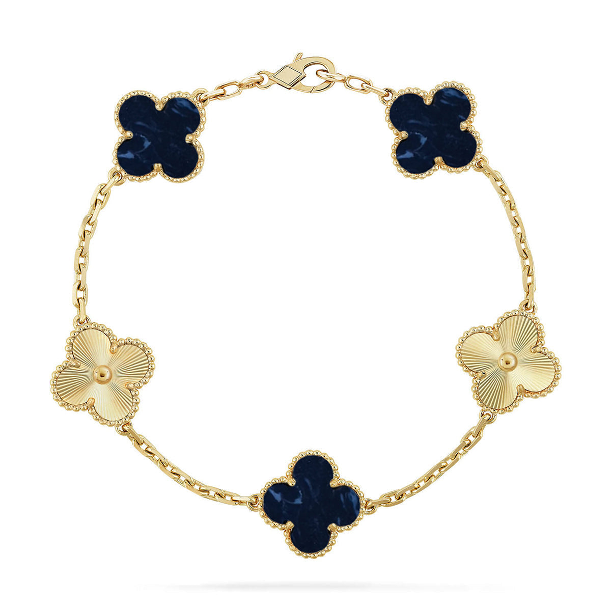 [Vera  Jewelry]LUCKY CLOVER 5-MOTIF BRACELET - PIETERSITE COLLECTION