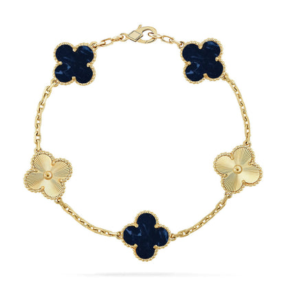 [Vera  Jewelry]LUCKY CLOVER 5-MOTIF BRACELET - PIETERSITE COLLECTION