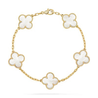 [Vera Jewelry]CLOVER  5 MOTIF WHITE MOP BRACELET