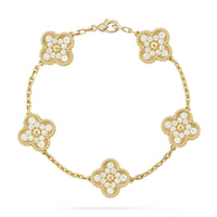 [Vera Jewelry]CLOVER 5 MOTIFS  FULL DIAMOND BRACELET