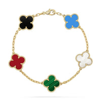 [Vera Jewelry]CLOVER 5 MOTIFS MULTICOLOR BRACELET