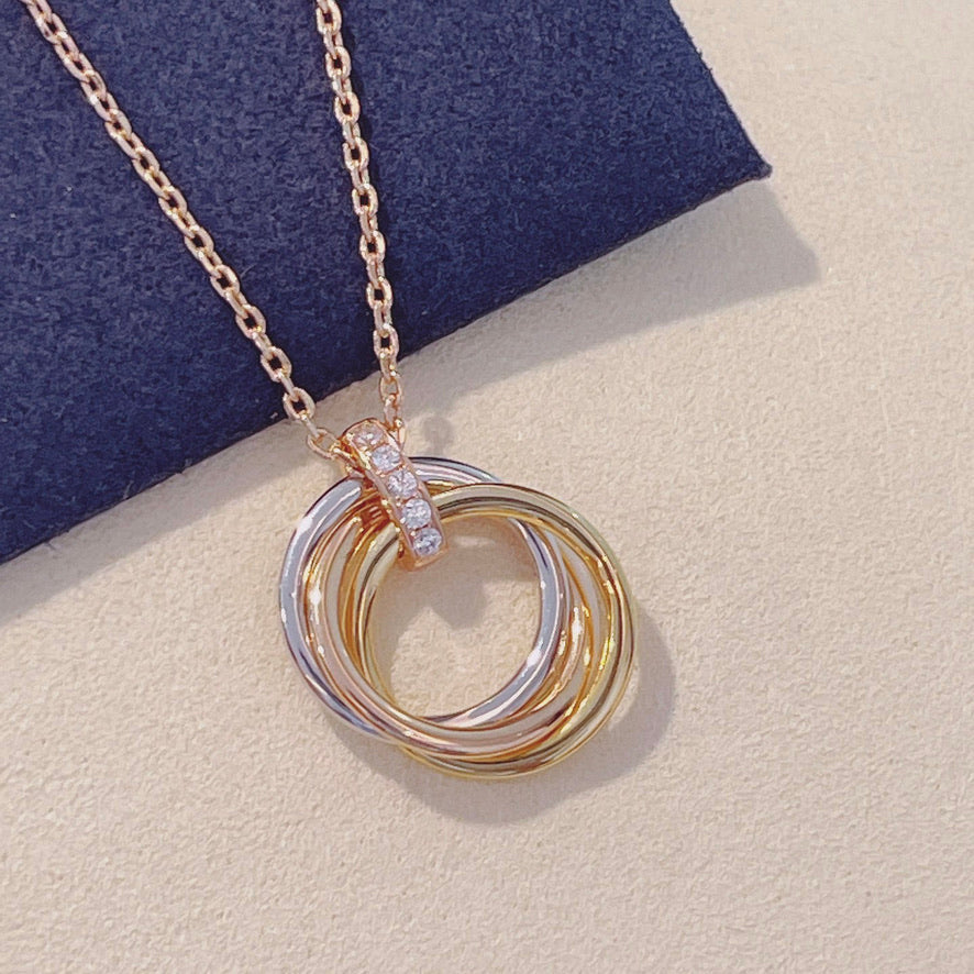 [Vera  Jewelry]TRINITY NECKLACE GOLD  DIAMONDS