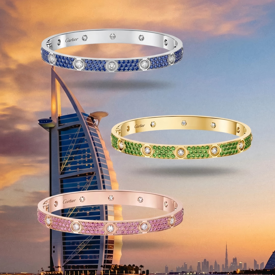 [Vera Jewelry] 2026 パヴェ ジェムストーン ラブブレスレット 6.1MM ダイヤモンド10石