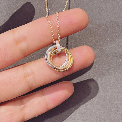 [Vera  Jewelry]TRINITY NECKLACE GOLD  DIAMONDS