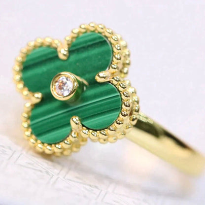 [Vera  Jewelry]CLOVER MALACHITE RING GOLD DIAMOND
