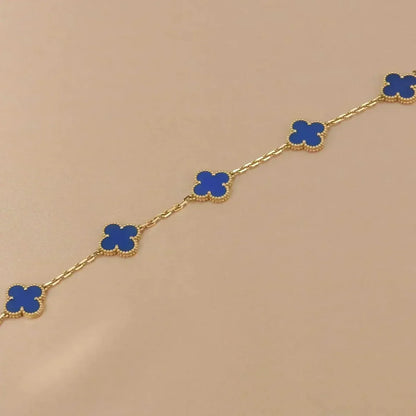 [Vera Jewelry] CLOVER 5 MOTIF BLUE AGATE BRACELET COLLECTION