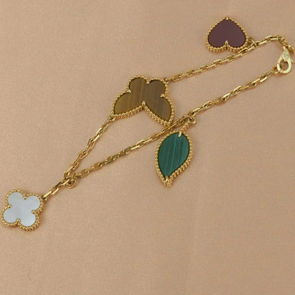 [Vera Jewelry]LUCKY SPRING 5 MOTIF GOLD BRACELET