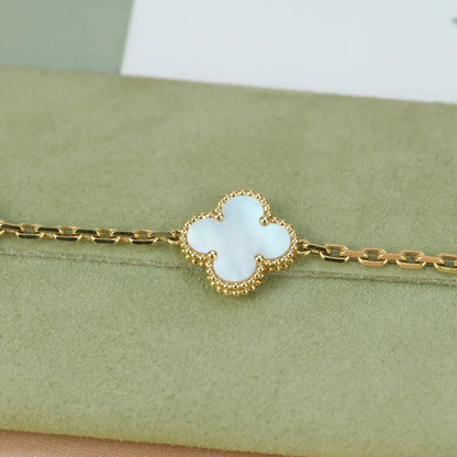 [Vera Jewelry] クローバー ホワイトパール マザーオブパール 5モチーフ ブレスレット コレクション