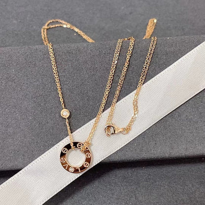[Vera  Jewelry]LOVE NECKLACE 16MM 2 DIAMONDS