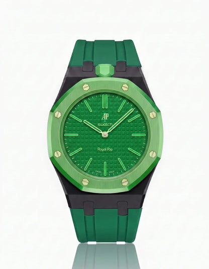 Silicone Strap & Case  Royal Pop Green Eight(Customize  Colors)
