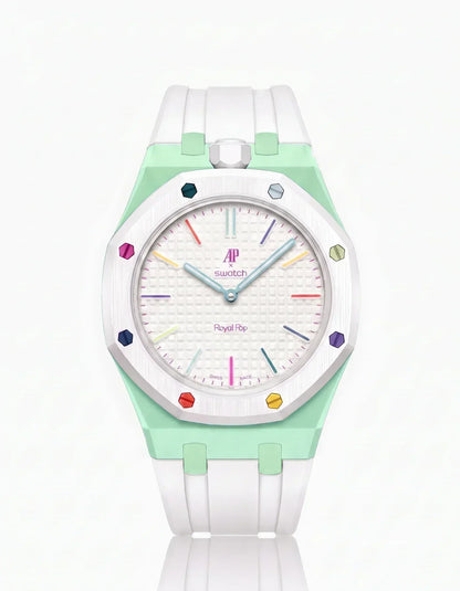 Silicone Strap & Case  Royal Pop Huit Blanc(Customize  Colors)