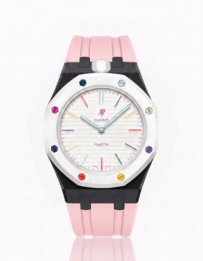 Silicone Strap & Case  Royal Pop Huit Blanc(Customize  Colors)