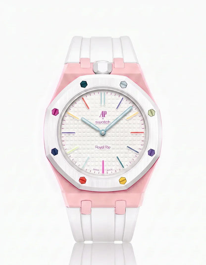 Silicone Strap & Case  Royal Pop Huit Blanc(Customize  Colors)
