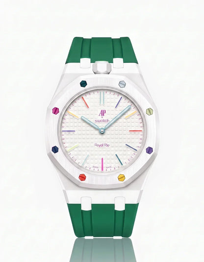 Silicone Strap & Case  Royal Pop Huit Blanc(Customize  Colors)