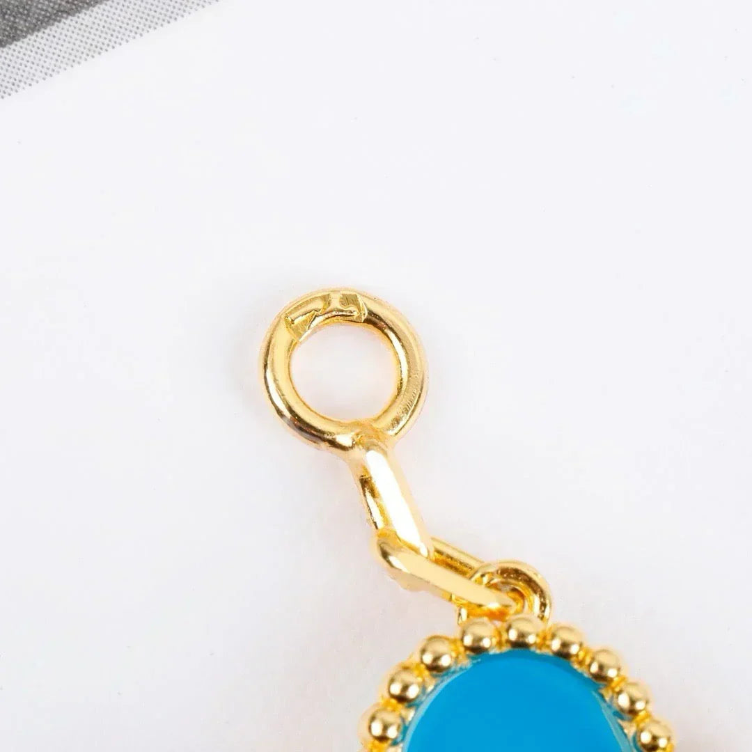 [Vera  Jewelry]LUCKY CLOVER 5-MOTIF BRACELET - TURQUOISE COLLECTION