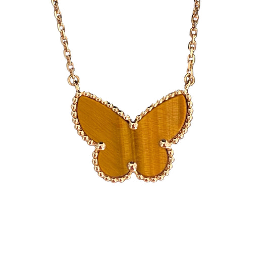 [Vera Jewelry] TIGER__ EYE BUTTERFLY NECKLACE
