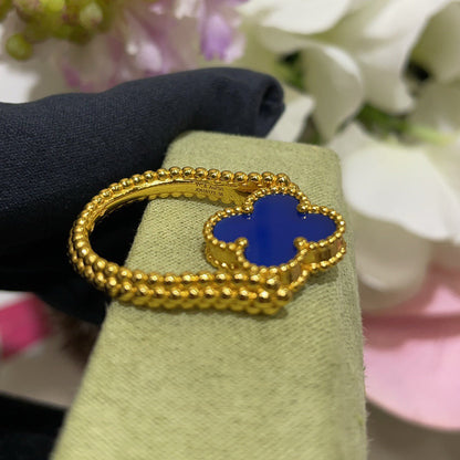 [Vera  Jewelry]CLOVER RIVERSIBLE BLUE AGATE RING