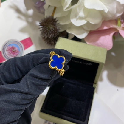 [Vera  Jewelry]CLOVER RIVERSIBLE BLUE AGATE RING
