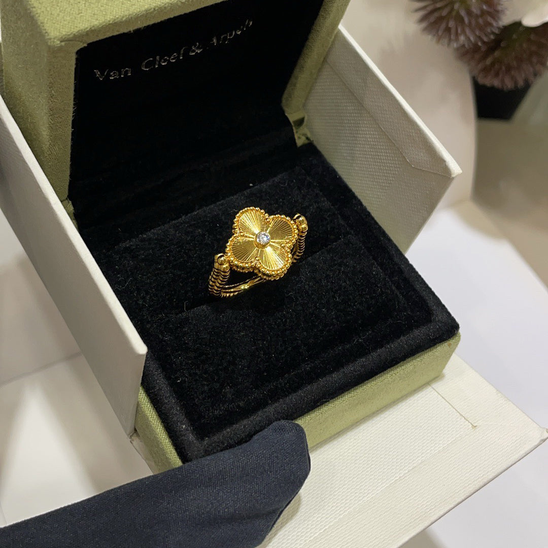[Vera  Jewelry]CLOVER RIVERSIBLE BLUE AGATE RING
