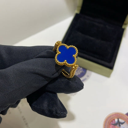 [Vera  Jewelry]CLOVER RIVERSIBLE BLUE AGATE RING