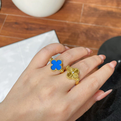 [Vera  Jewelry]CLOVER RIVERSIBLE BLUE AGATE RING