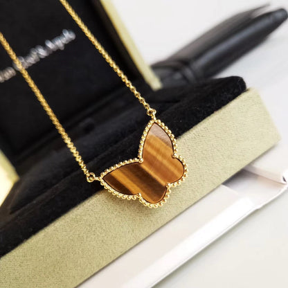 [Vera  Jewelry] TIGER__ EYE BUTTERFLY NECKLACE