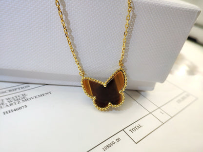 [Vera  Jewelry] TIGER__ EYE BUTTERFLY NECKLACE