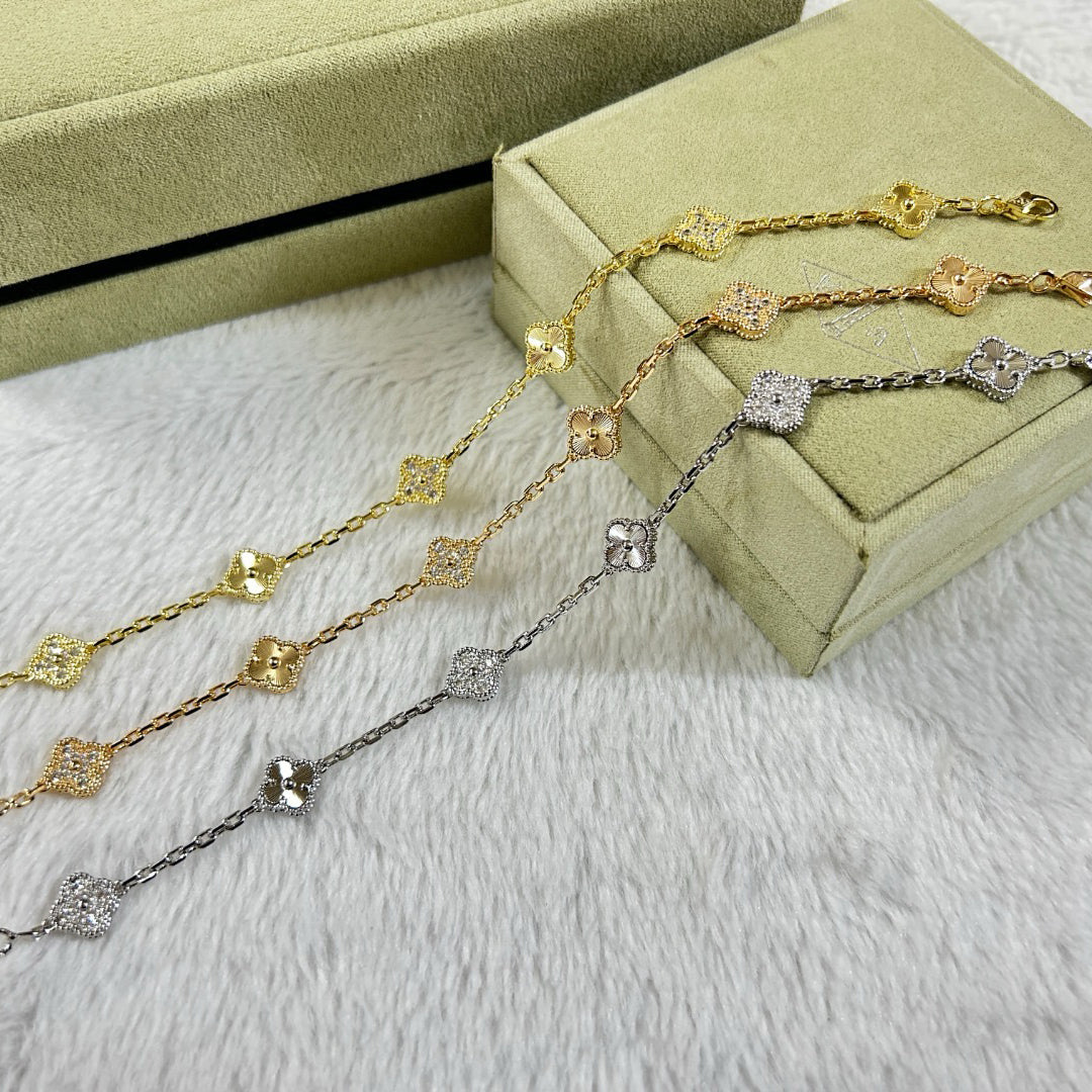 [Vera Jewelry]CLOVER 6 MOTIF DIAMOND LASER BRACELET