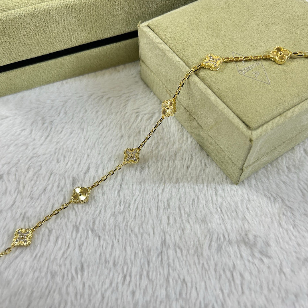 [Vera Jewelry]CLOVER 6 MOTIF DIAMOND LASER BRACELET